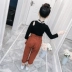 Bộ đồ bé gái mùa thu 2019 mới Quần áo thời trang bé gái Hàn Quốc trong bộ đồ hai mảnh thời trang trẻ em lớn - Phù hợp với trẻ em Phù hợp với trẻ em