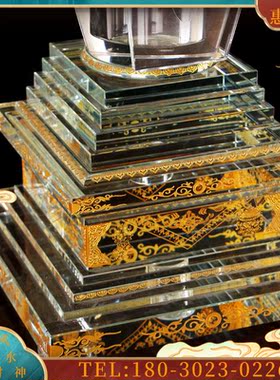 用品七彩发光舍利塔佛塔装舍利子白水晶大号摆件【议价】