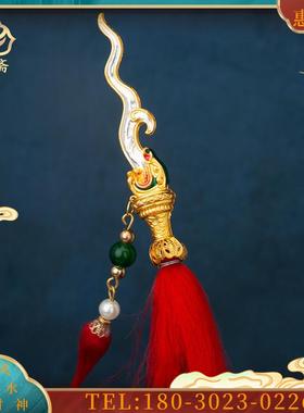 合金哪吒三太子像法器火尖枪乾坤圈风火轮配件红缨枪法器