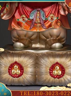纯铜彩绘大黑天财神神像日式大黑天佛像供奉摆件财神爷像