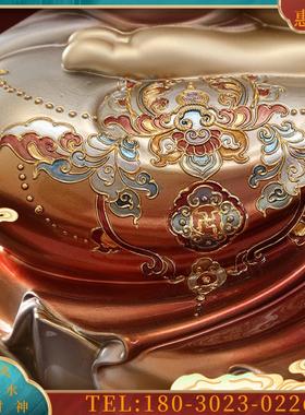 纯铜彩绘释迦牟尼佛佛像铜像家用供佛三世佛娑婆三圣释迦【议价】