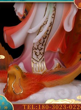 汉白玉/树脂踏凤九天玄女神像骑凤凰九天娘娘玄母天尊摆件