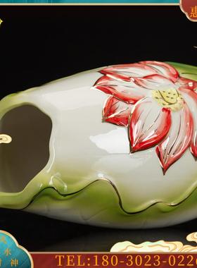 陶瓷佛前花瓶香插供品用具供具摆件家庭寺庙插花瓶子一对