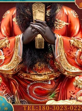 隍太爷神像城隍爷佛像阴神护树脂金缕彩客厅桌面工艺摆件