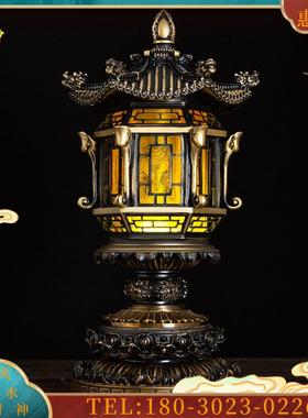 纯铜八吉祥宫灯LED供灯佛灯神社灯供佛灯寺庙家用长明灯