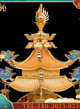 24新款景泰蓝供灯佛堂灯长明灯led观音佛台灯佛前供灯家用