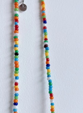 夏天小众百搭PUPU彩色串珠项链