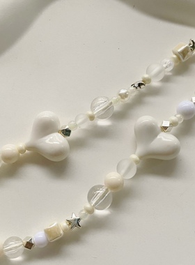 手工串珠亚克力原创圆珠链女