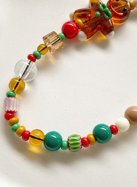 圣诞节串珠混合原创圆珠链情侣