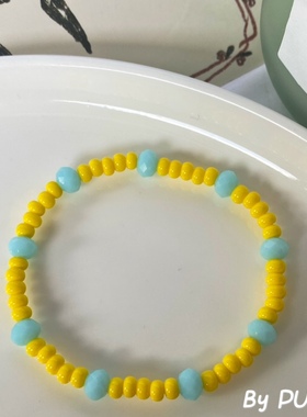 pupu原创设计彩色串珠手链ins