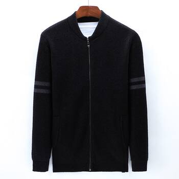 Ordos City 2024 Spring Cashmere Cardigan Men's 100 Pure Cashmere Stand Collar Knitted Jacket Zipper Jacket