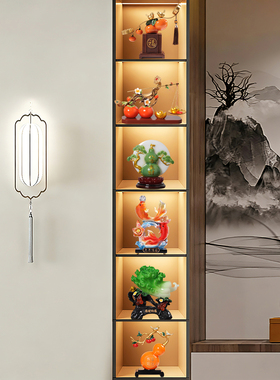 新中式双开门12格乔迁酒柜摆件