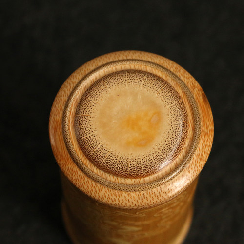 名家裘立钢纯手工留青雕刻魁星点斗老玉竹茶叶罐竹雕文玩竹制茶仓 - 图2