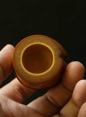 纯手工制作天然竹节小盖置竹茶具