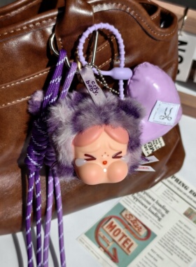 正版泡泡玛特哭蛙crybaby豹豹猫猫搪胶毛绒挂件