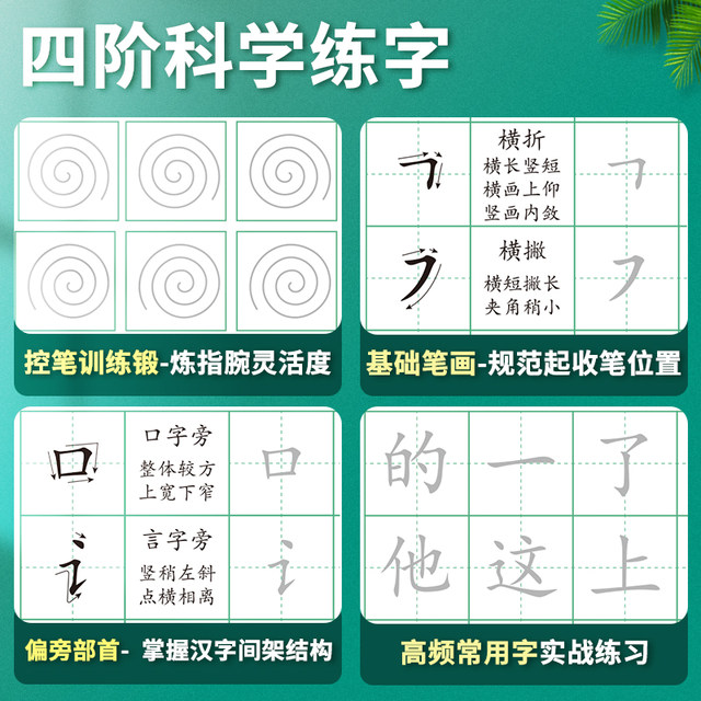 Liupintang, a primary school student who controls pen and regular script