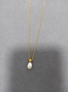 HuoTing珍珠镀金闪O女珍珠项链