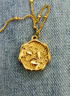 HuoTing钛钢镀金隔珠女