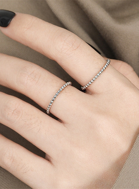 HuoTing女钛钢保色小金珠戒指