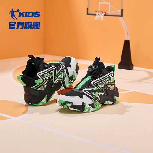 乔丹童鞋儿童篮球鞋旋钮扣2026春秋新款青少年专业鞋子男童运动鞋 - 图3