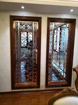 Bronze Art Custom gilded screen European style bronze Xuanguan metal decoration bronze flower lattice brass plate engraving background wall engraving