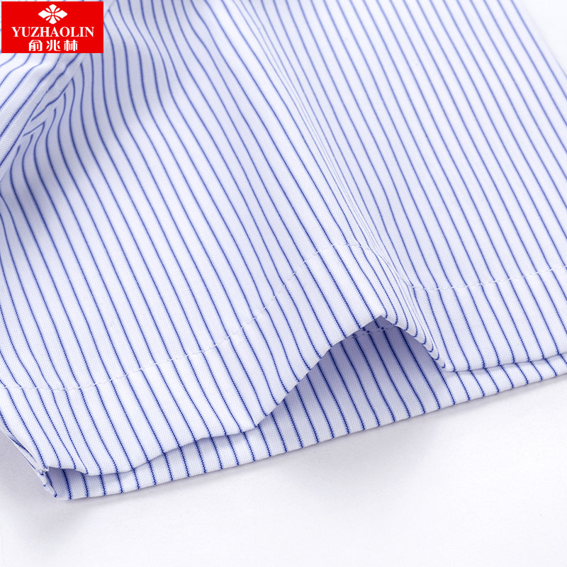 俞兆林夏季短袖蓝色条纹商务衬衫 瑞飞服饰衬衫