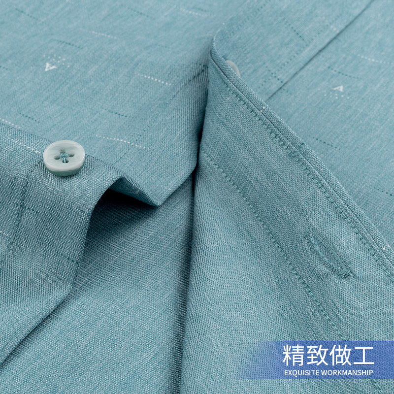 俞兆林长袖印花中年豆绿色2020衬衫 瑞飞服饰衬衫