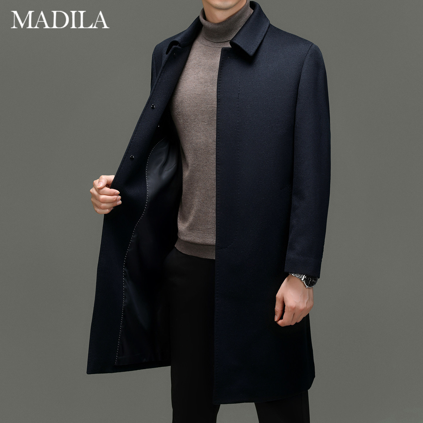 100%羊毛呢大衣男士2025秋冬新款中年中长款商务保暖呢子风衣外套,淘宝优惠券,粉丝福利购,淘宝优惠卷