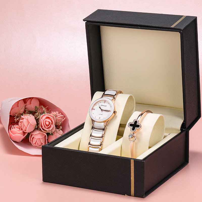 格诺雅女士陶瓷简约气质名牌石英表 格诺雅国产腕表