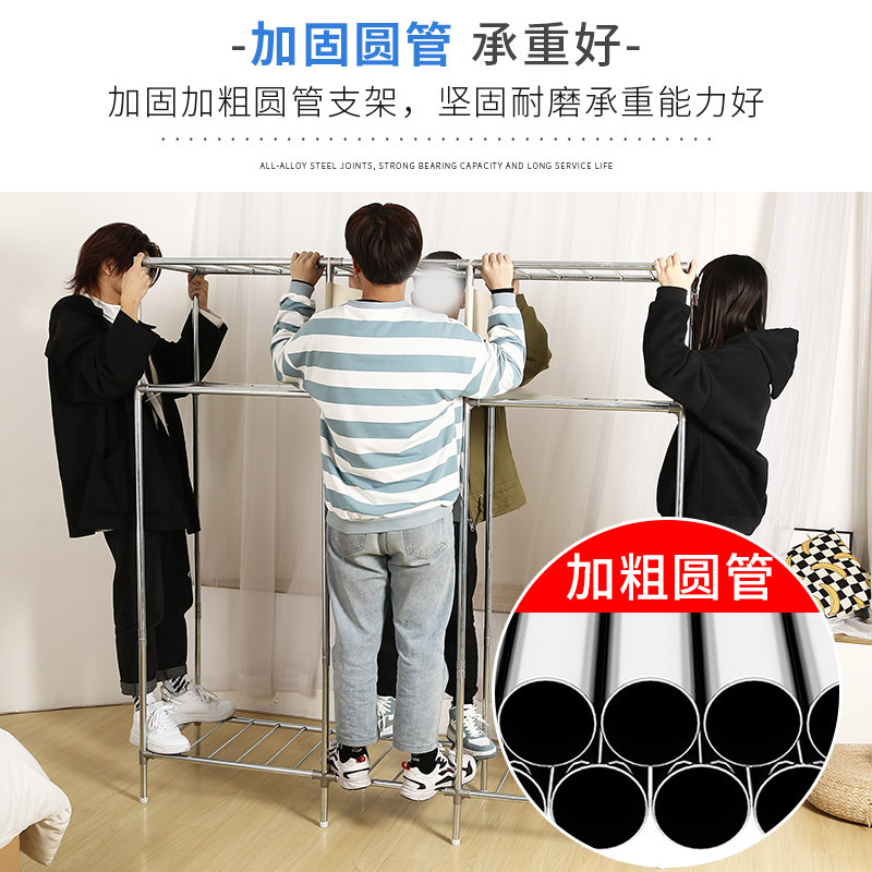 衣柜卧室家用简易布衣柜结实耐用出租房用全钢架挂衣架组装收纳柜