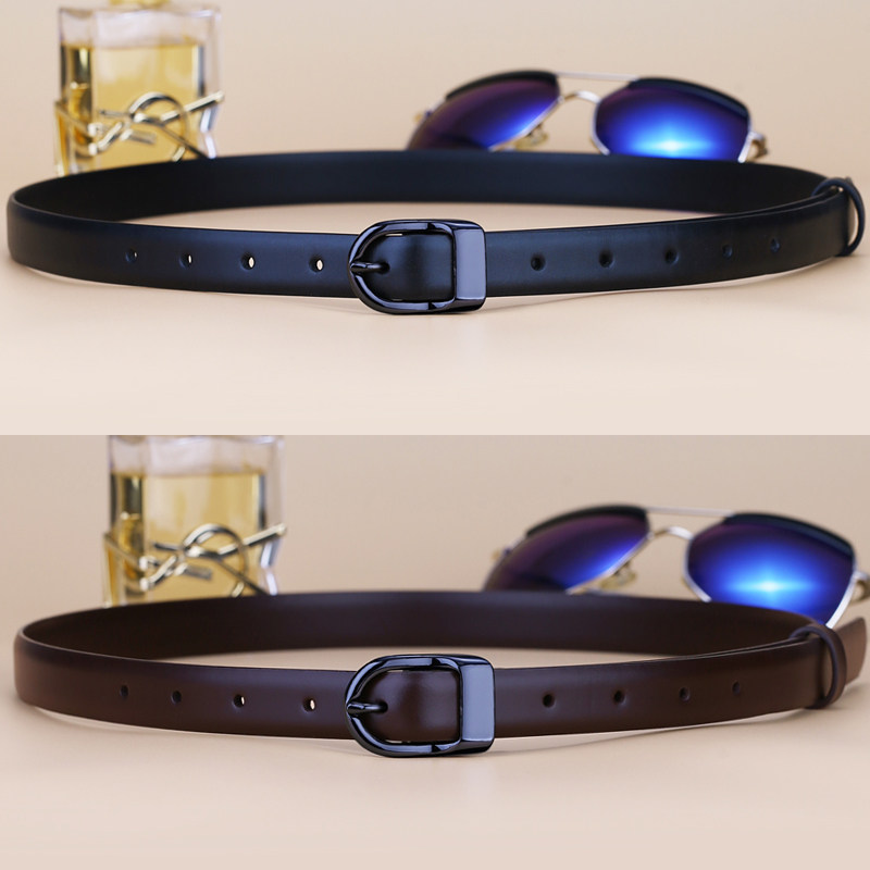 头层牛皮皮带女真皮休闲针扣百搭女士细腰带黑色针扣装饰牛仔裤带,淘宝优惠券,粉丝福利购,淘宝优惠卷