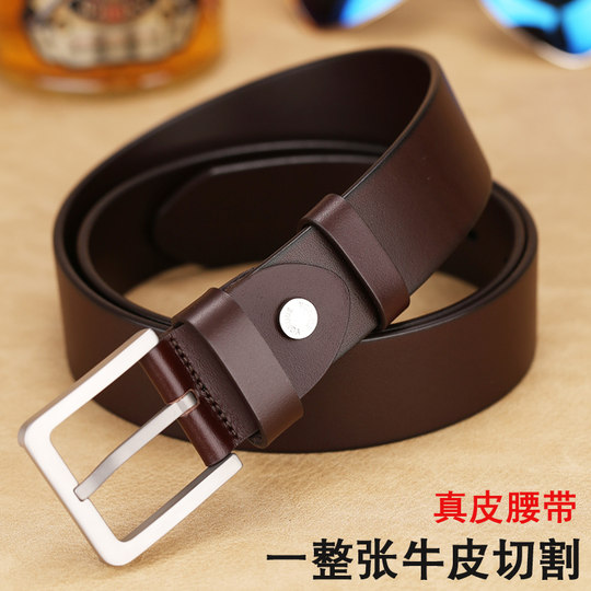 VGXOUE Herrengürtel aus erster Schicht aus Rindsleder mit Schnalle aus Titanlegierung