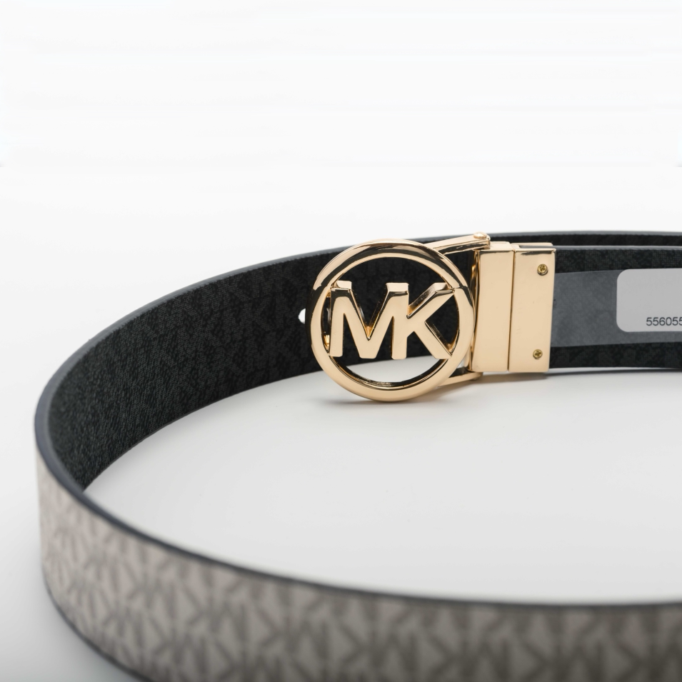 美国正品MK女款皮带2025新款女士腰带双面裤带白色时尚百搭裤腰带