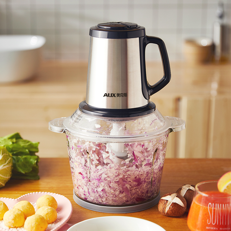 奥睿思电器专营店奥克斯绞肉机3L大容量商用家用电动不锈钢多功能辅食机搅拌菜饺馅0