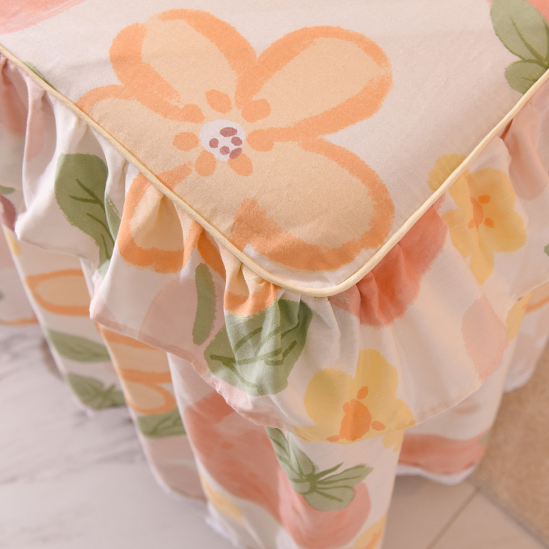 全棉床裙单件 简约风花边防滑花卉单人双人加厚床套1.8m纯棉床罩,淘宝优惠券,粉丝福利购,淘宝优惠卷