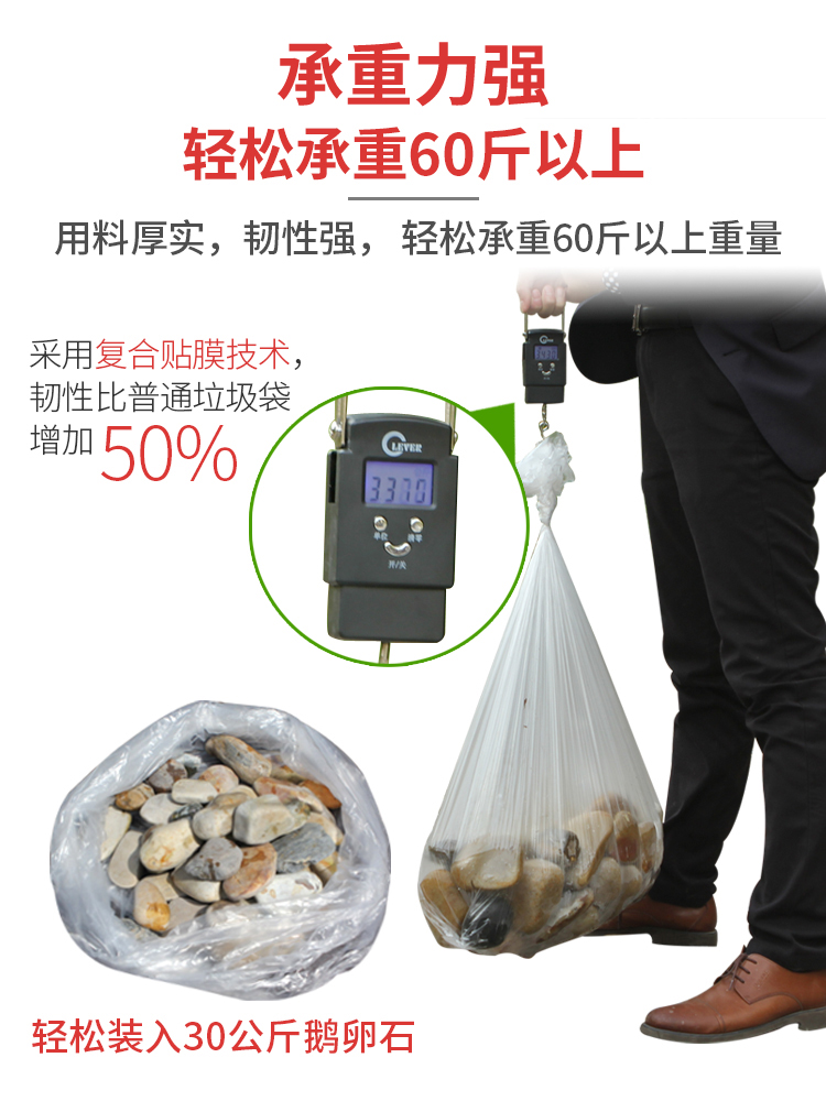 大号白色透明塑料袋大垃圾袋加厚超大特大装被子打包搬家60收纳80-图1