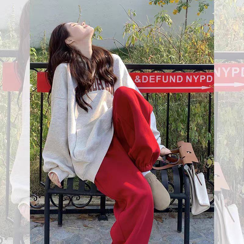 马卡龙色调加绒加厚绒束脚卫裤2025冬季新款宽松运动休闲阔腿裤女,淘宝优惠券,粉丝福利购,淘宝优惠卷