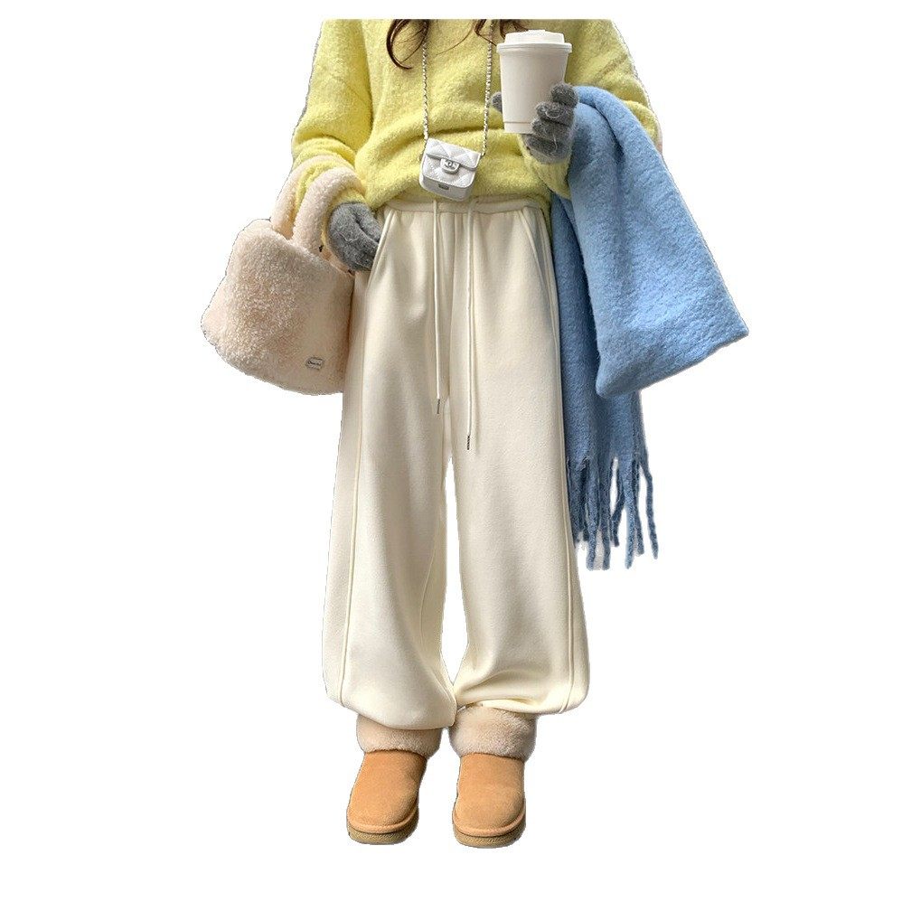 马卡龙色调加绒加厚绒束脚卫裤2025冬季新款宽松运动休闲阔腿裤女,淘宝优惠券,粉丝福利购,淘宝优惠卷