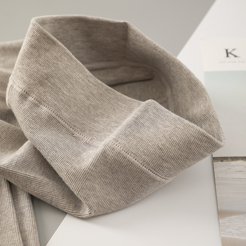 春秋燕麦色精梳棉细竖条纹连裤袜 rosirollan服饰打底裤