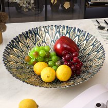 Glass Fruit Pan Light Lavish Style Upscale Living Room Tea Table Home Water Fruit Basket Snacks Putting Pan 2023 New Dishes