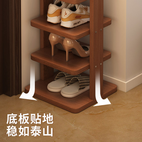 实木鞋架多层家用门口室内简易小窄鞋柜入户门不占地方鞋子收纳架 - 图3