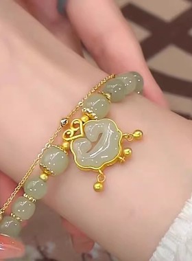 复古古风手镯手链ins女国潮古风高级感平安锁手串精致百搭手饰