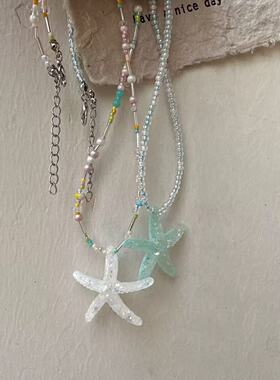 Y2K辣妹海星锁骨链2025新款
