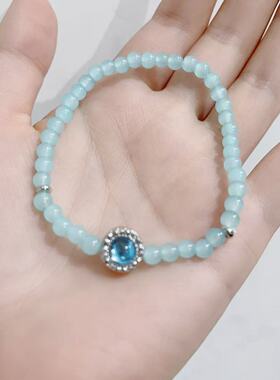 海上浪花仿海蓝宝手链小众高级感