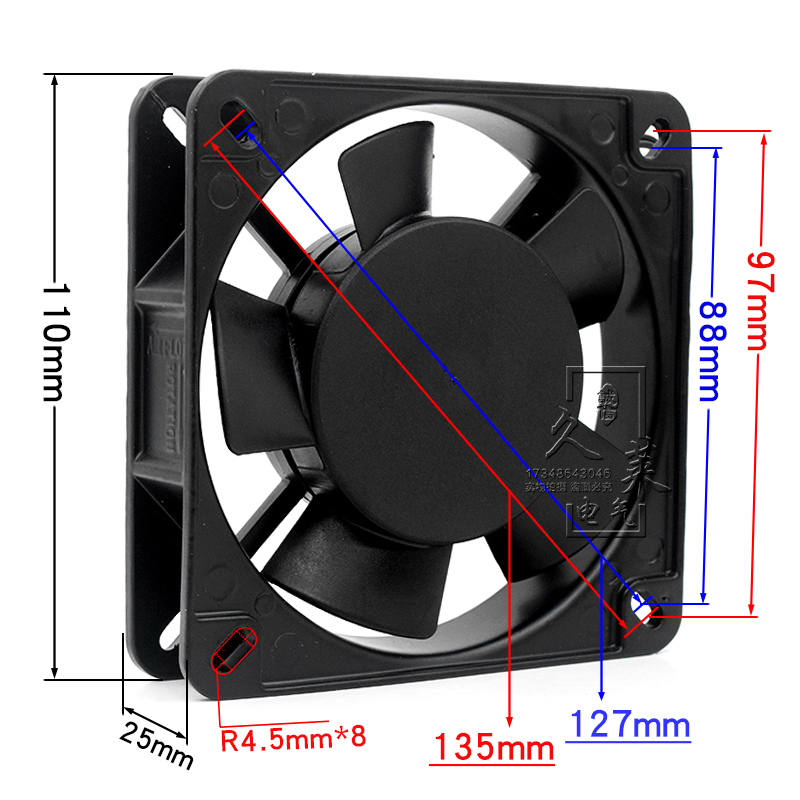 长城100fzy2-s ac220v18w交流轴流风机11cm小排气扇11025散热风扇-图0