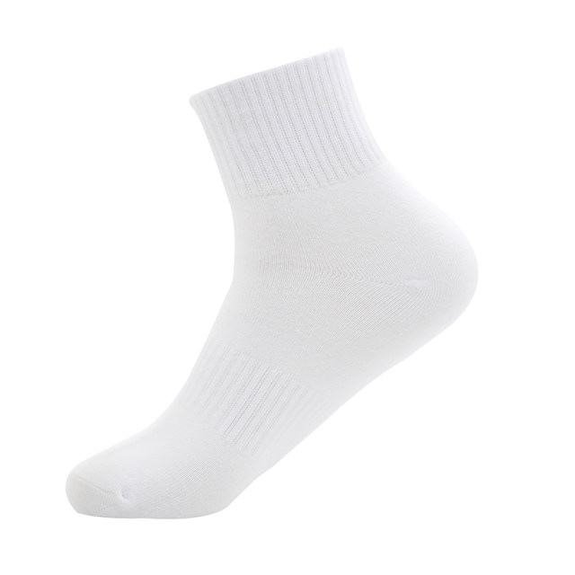 Sports cotton socks mid-calf men's and women's white autumn and winter cotton socks