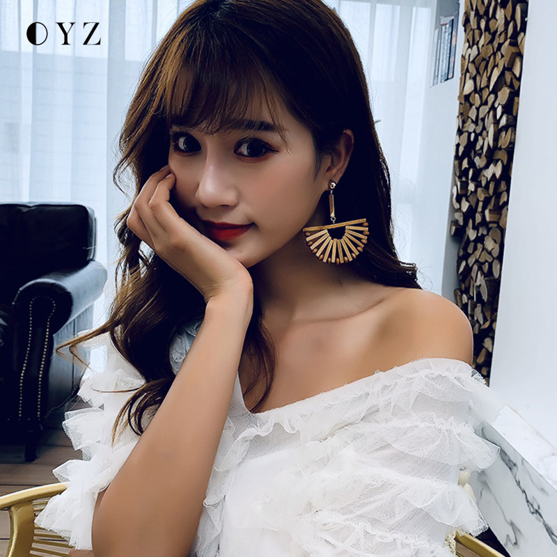 欧雅姿个性简约原木设计小众耳环 欧雅姿耳环