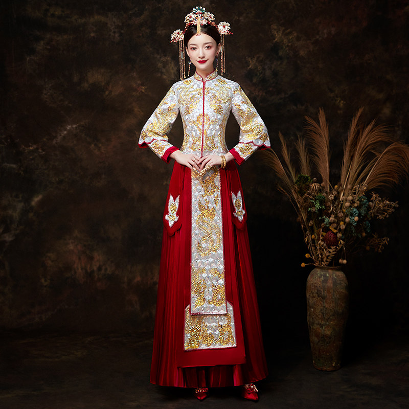 秀禾服新娘2020新款秋季中式秀婚纱 多姿夫人旗袍