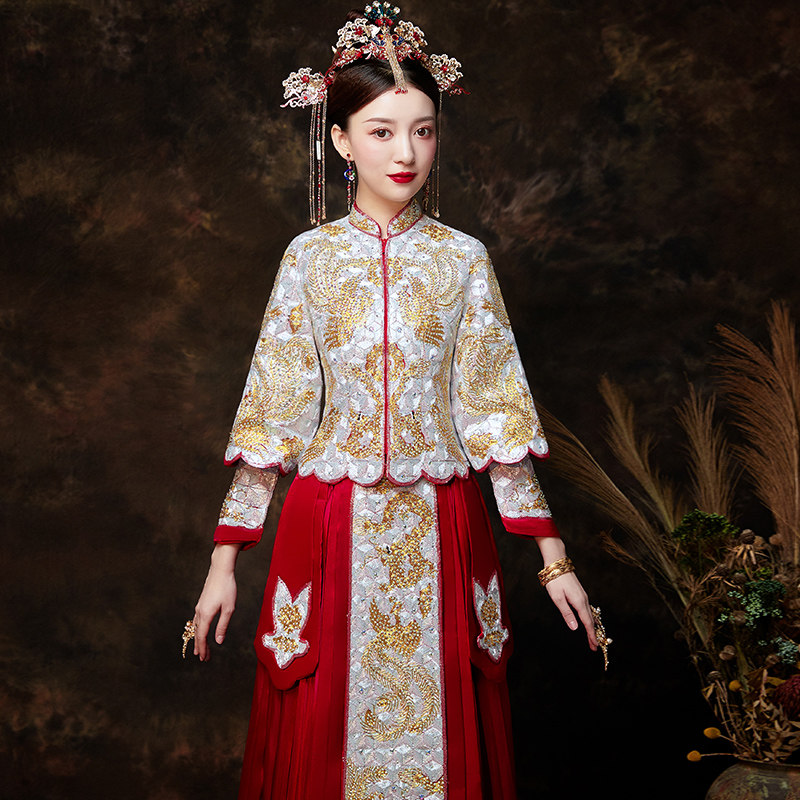 秀禾服新娘2020新款秋季中式秀婚纱 多姿夫人旗袍