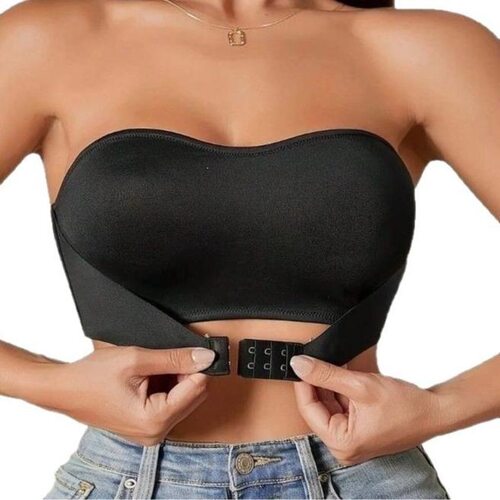 Womens Strapless Front Closure Bandeau Bra NonSlip Backless - 图1